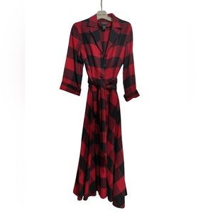 Vintage J. Peterman Size 10 Plaid Flannel Maxi Length Dress